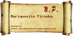 Marianovits Piroska névjegykártya