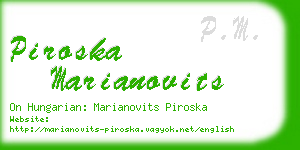 piroska marianovits business card